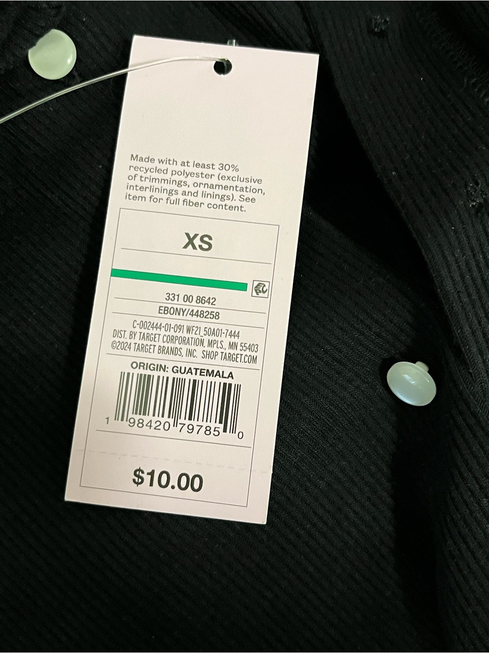 wild fable Black Ribbed Button-Front Tank - Picture 7 of 7